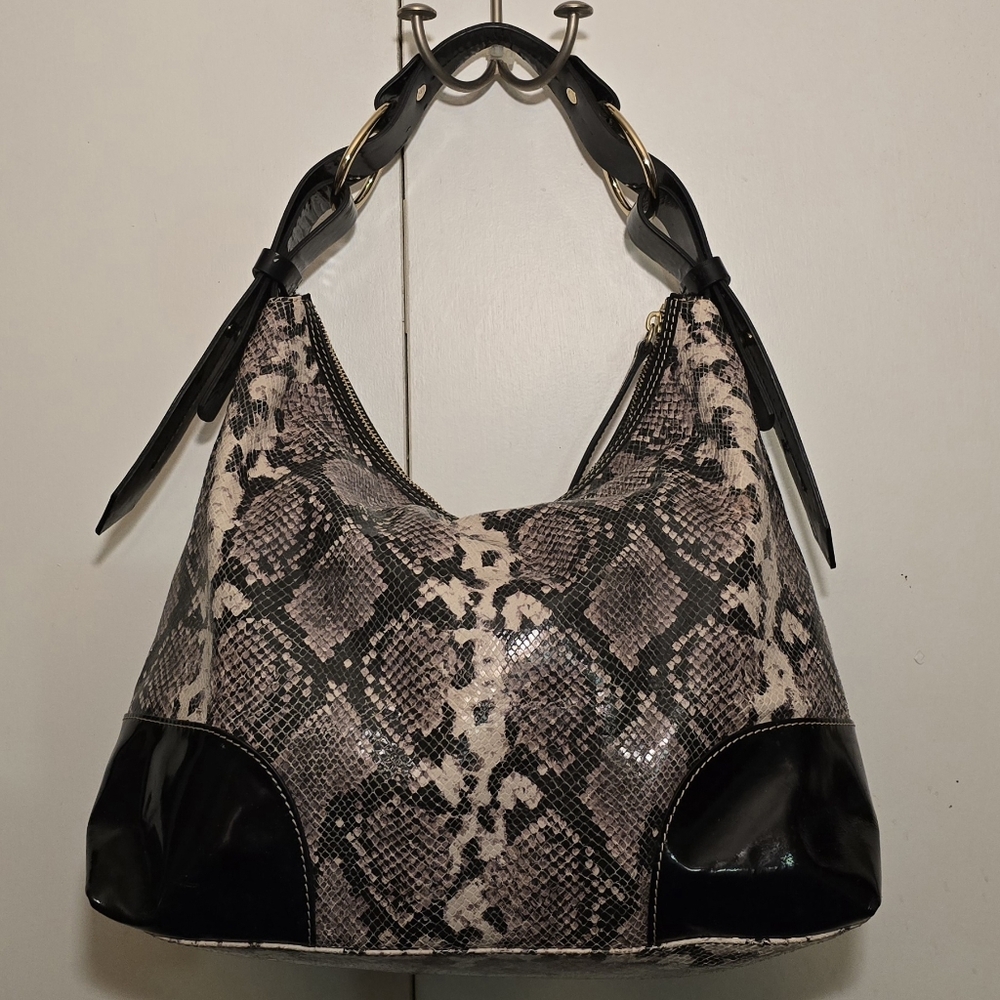 Dooney & Bourke Nikki Python-Embossed Leather Hob… - image 2